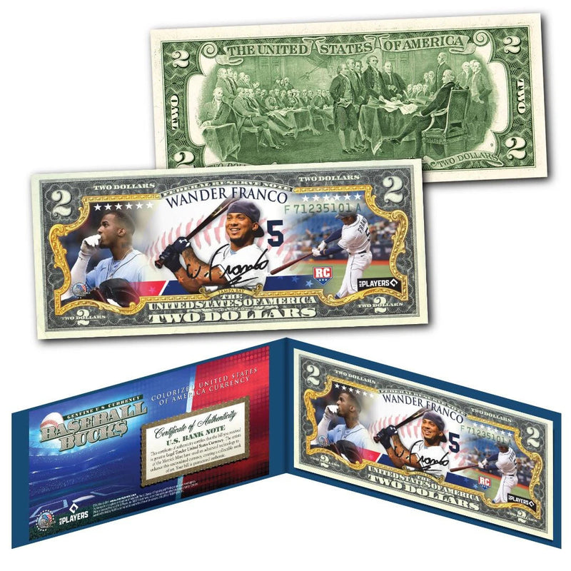WANDER FRANCO Tampa Bay Devil Rays Baseball Bucks MLB Player Genuine $2 US Bill-1