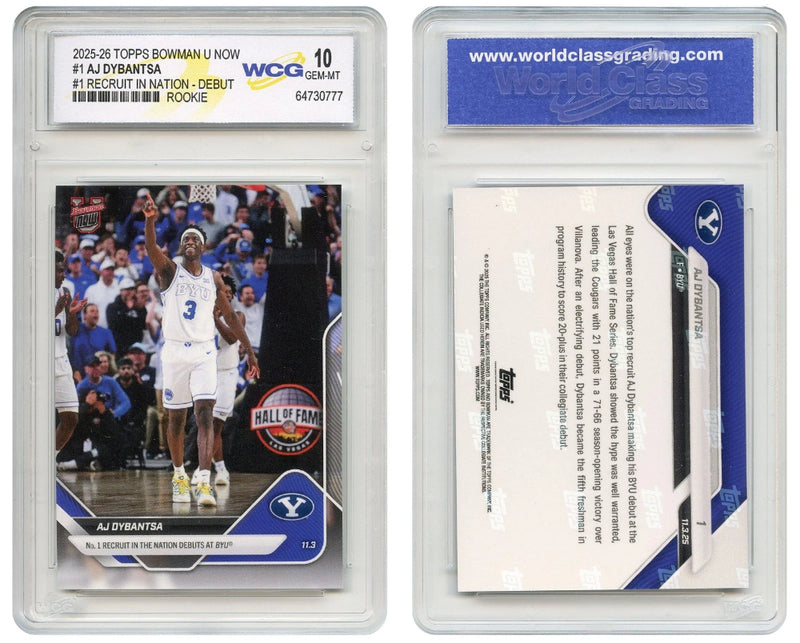 2025 Topps Bowman AJ DYBANTSA Rookie Card #1 Recruit in Nation BYU - GEM-MINT 10-1