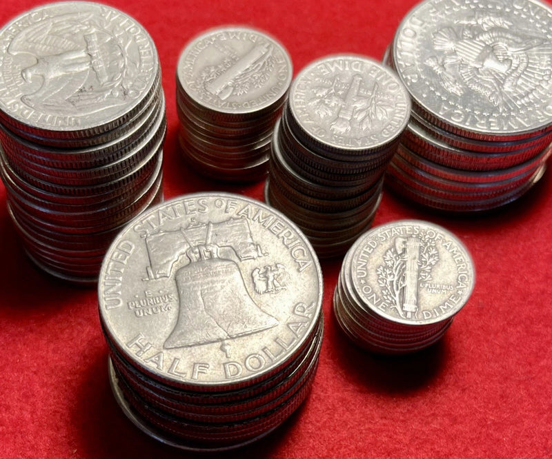 1 + TROY oz ounce 90% SILVER U.S. Coin Lot pre-1965 Bullion Coins *FREE COIN!*-2