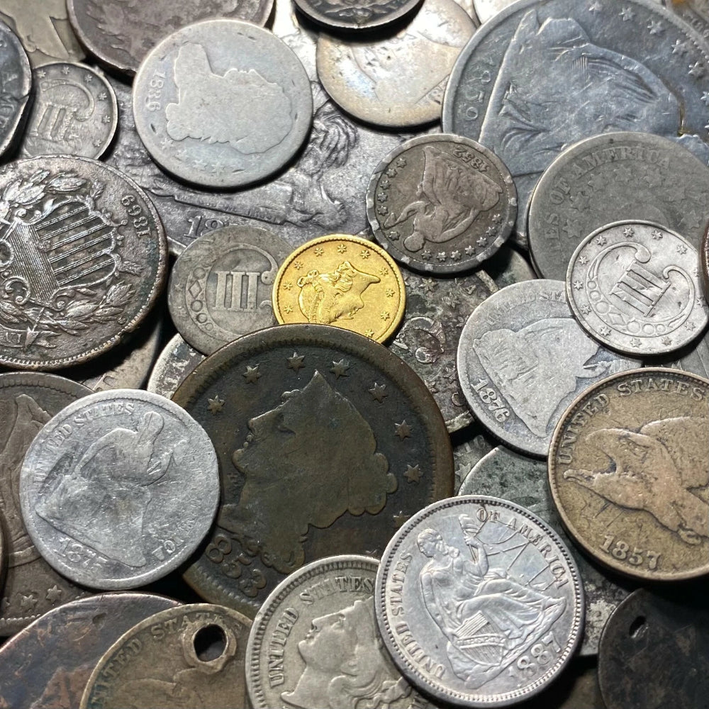 Estate Lot Old US Type Coin ✯ Cull Flying Shield Silver Seated P S O ✯-1