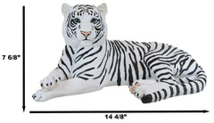 Large Siberian Ghost White Tiger Resting 15.5" Long Statue Home Garden Decor-4