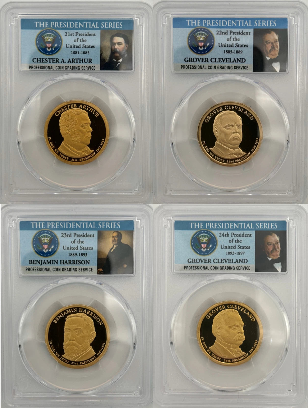 2011 - 2012 S 8 Coin Presidential $1 PCGS 69 Proof Dollar Set