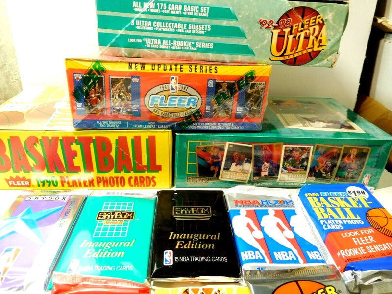 100 Vintage Basketball Cards LOT in Unopened Packs JORDAN HOF Stars Free Ship-1