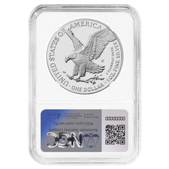 Moneda de plata americana Eagle NGC PF69UC de $1, 2024-W, etiqueta marrón-2