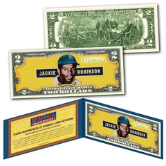 JACKIE ROBINSON 1948 Leaf #79 Brooklyn Dodgers iconic Card Art Genuine $2 Bill-1