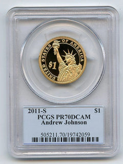 2011 S $1 Andrew Johnson Dollar PCGS PR70DCAM-1