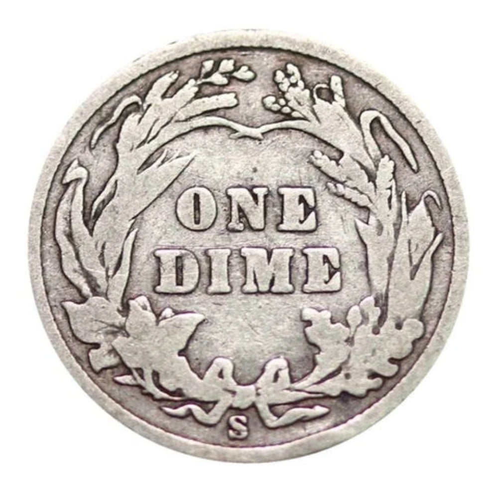 90% Silver Barber Dime Average Circulated Single Coin Random Date-2
