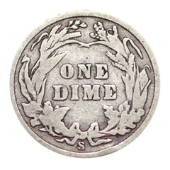 90% Silver Barber Dime Average Circulated Single Coin Random Date-2