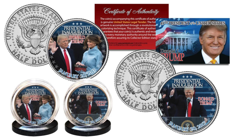 DONALD TRUMP 45th President Official INAUGURATION 1-20-2017 JFK U.S. 2-Coin Set-1