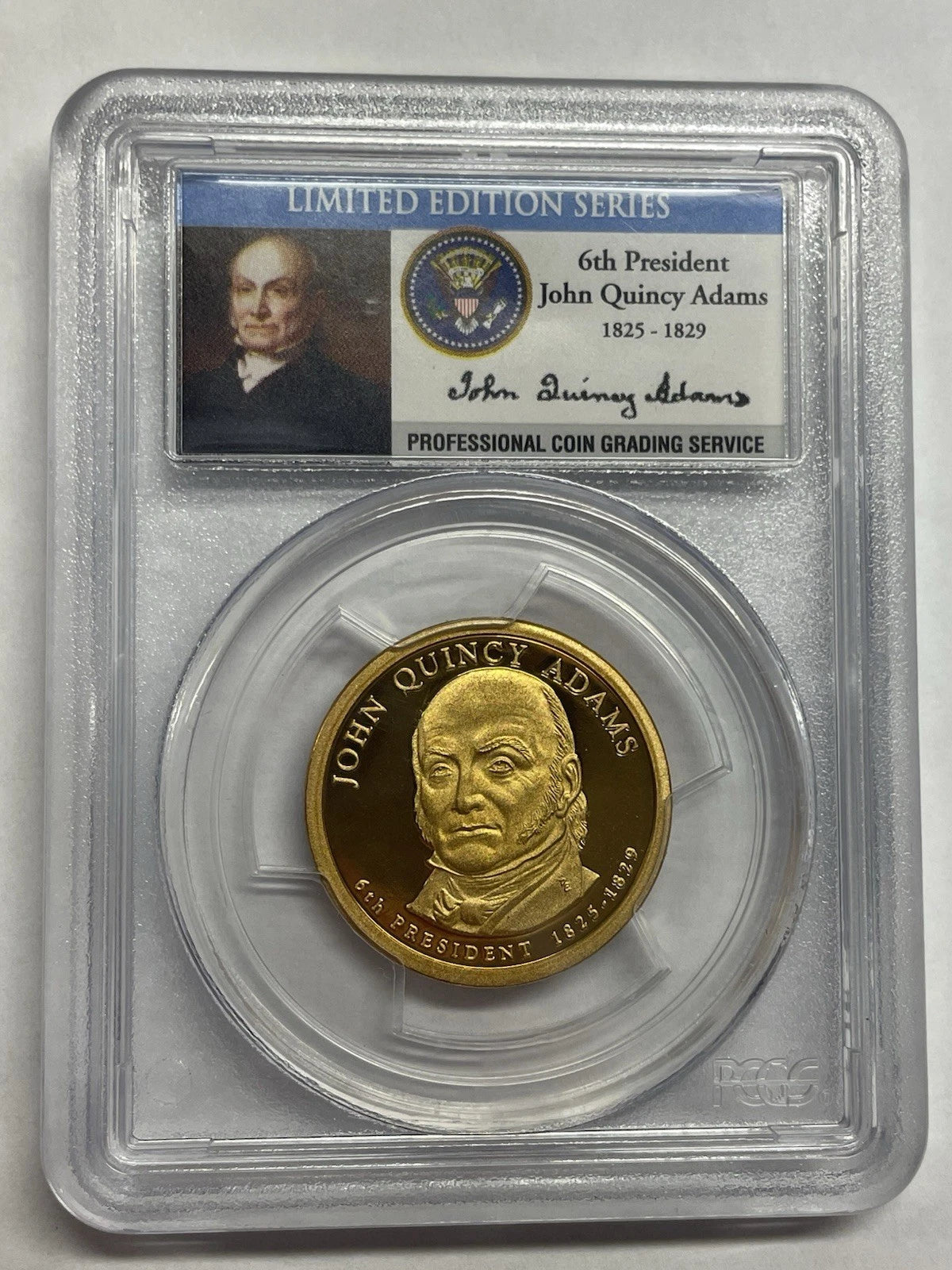 2008-S John Quincy Adams One Dollar PCGS- PR 69 D CAM.