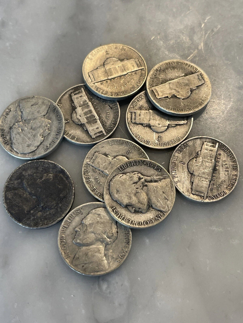 Lote de 10 Monedas de Plata de la Guerra de Níquel de la Segunda Guerra Mundial 35% Plata - ¡Elige cuántos lotes de 10!-1