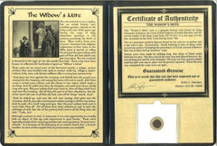 Moneda antigua de la viuda con certificación de autenticidad y portafolios de lujo-1