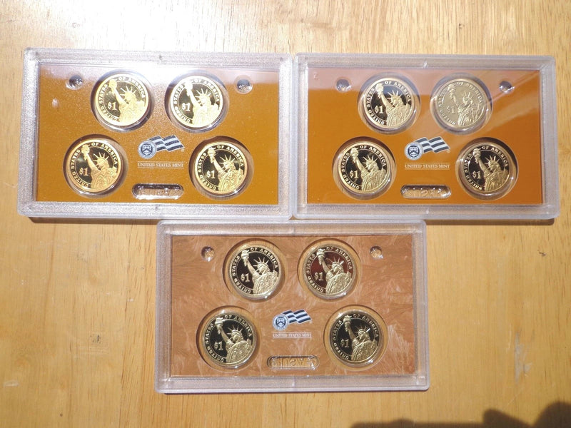 2007 S 2008 S 2009 S Presidential Proof Dollar Set No Box or Coa-1