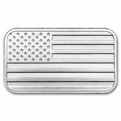1 oz Silver Bar - American Flag Design (Eagle Back)-1