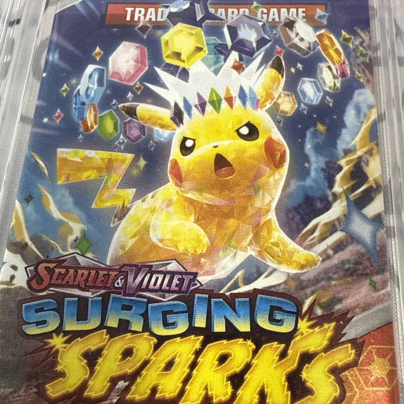 Graded 10 2024 Surging Sparks Sealed Pokemon Booster Pack Pikachu Art Work-2
