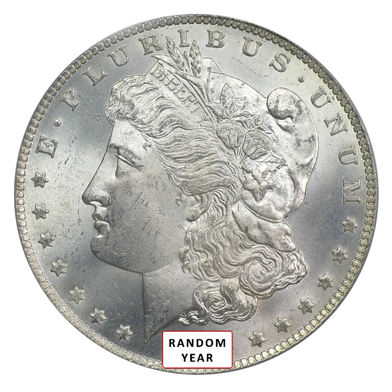 1878-1904年摩根銀元，PCGS評級MS65，隨機日期