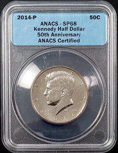 2014 P Satin Finish Kennedy Half Dollar certified SP 68 by ANACS!-1