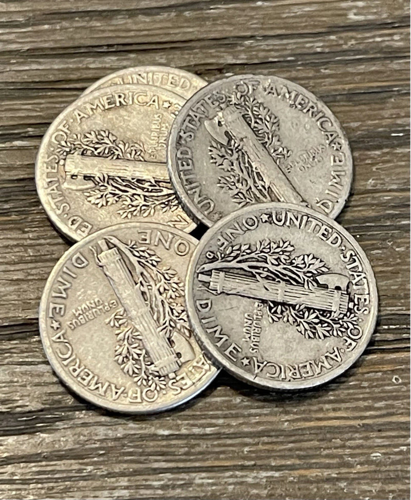 [Lot of 5] Mercury Dimes 1916-1945 90% Silver CHOOSE HOW MANY LOTS OF 5 COINS!-2