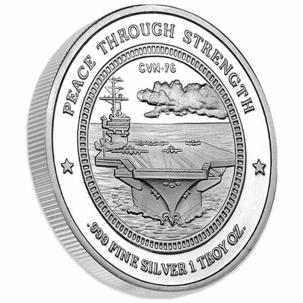 Ronald Reagan Peace Through Strength 1 oz Silver Round .999 Fine BU Coin-2