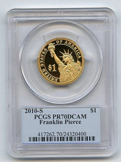 2010 S $1 Franklin Pierce Dollar PCGS PR70DCAM-1
