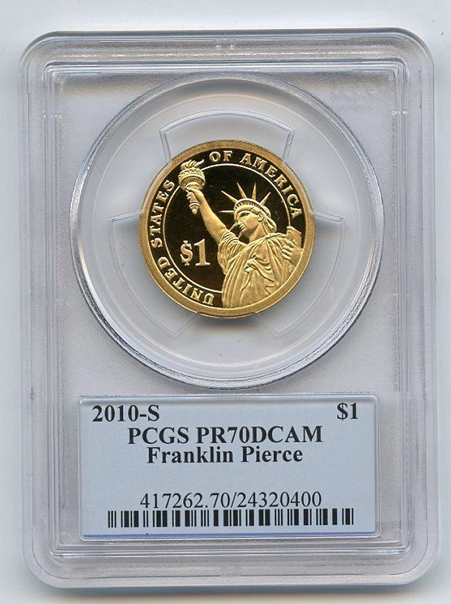 2010 S $1 Franklin Pierce Dollar PCGS PR70DCAM-1