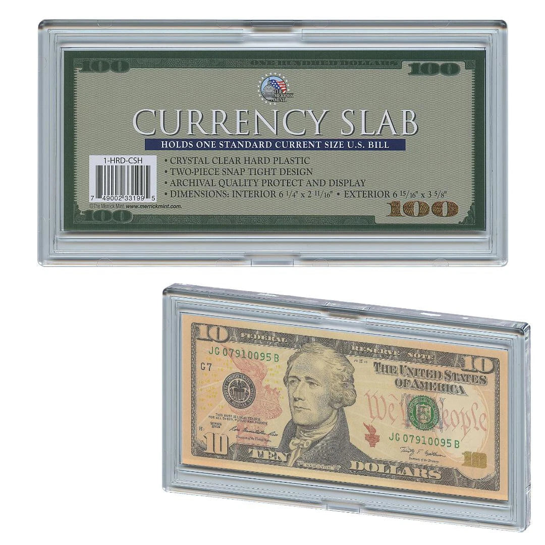 DELUXE CURRENCY SLAB Case Banknote Money Holder for U.S. Dollar Bills - QTY 10