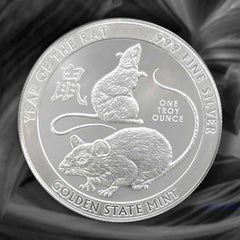 1 oz .999 Fine Silver Round Year of the Rat Collection, Lunar Zodiac Artwork, Heritage Inspired Silver Piece, Premium Display Round, Protective Capsule, Collector Edition, Home Display Collection-2