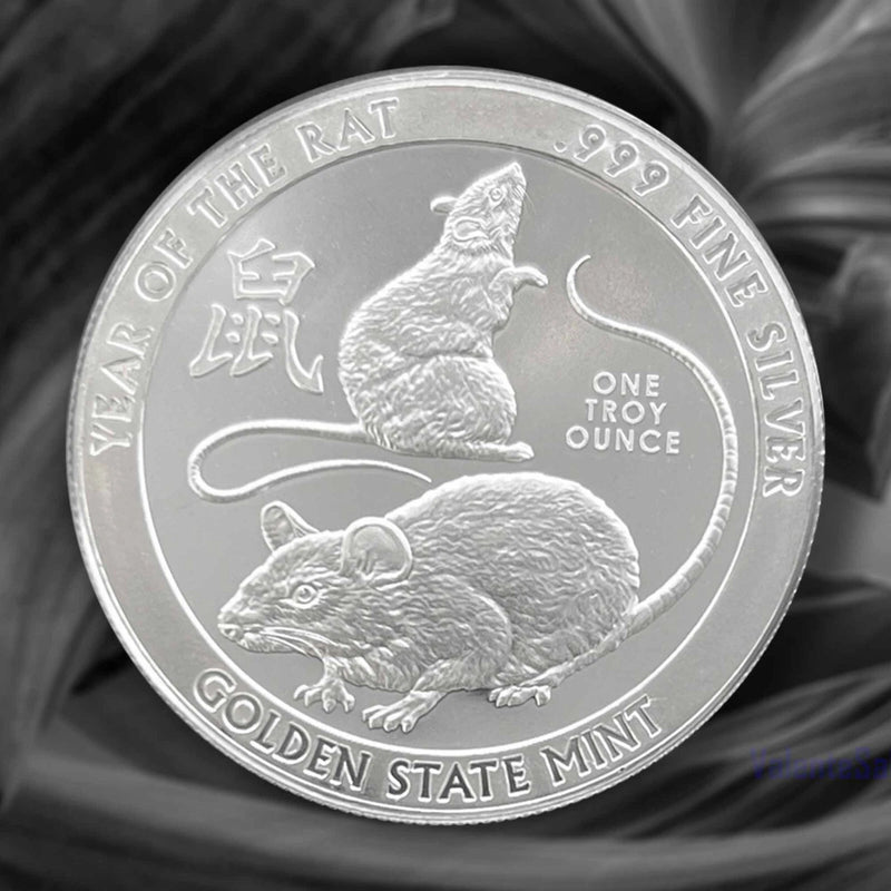 1 oz .999 Fine Silver Round Year of the Rat Collection, Lunar Zodiac Artwork, Heritage Inspired Silver Piece, Premium Display Round, Protective Capsule, Collector Edition, Home Display Collection-2