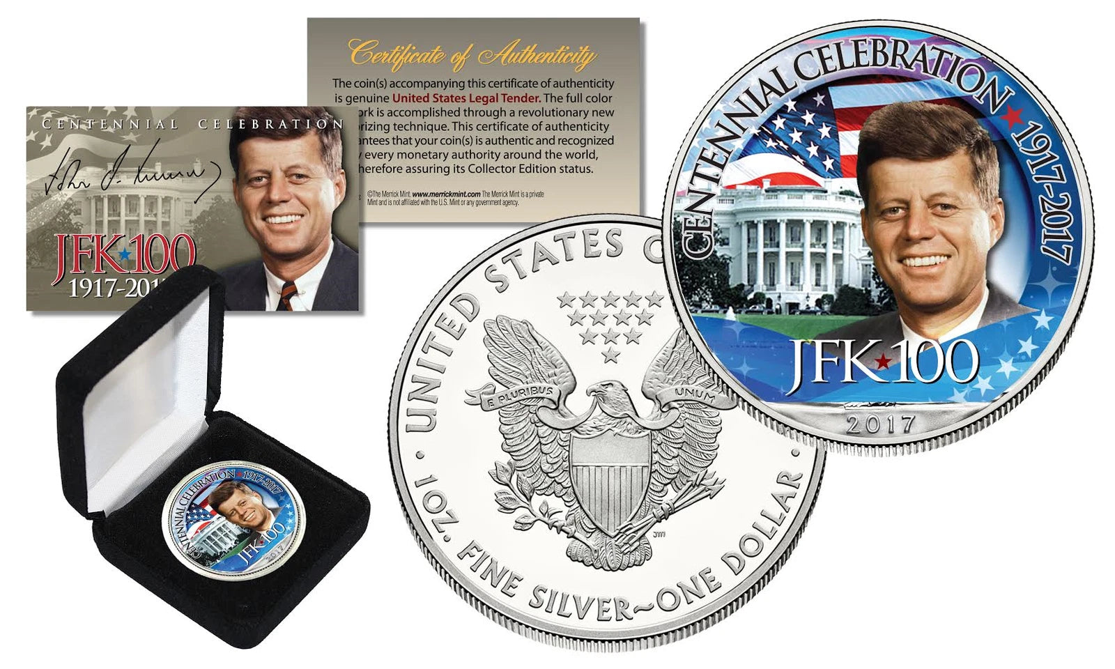 JOHN F. KENNEDY JFK100 Centennial Celebration 2017 1 oz AMERICAN US SILVER EAGLE-1