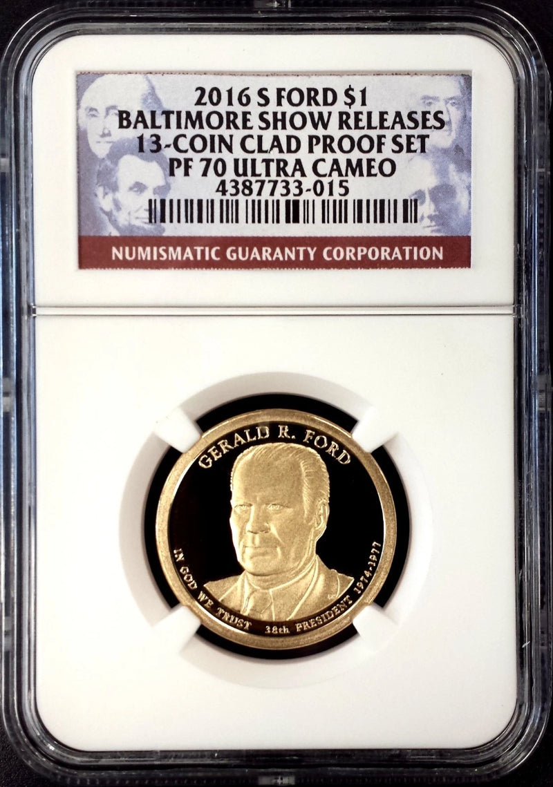2016 S Proof Gerald Ford Dollar, NGC PF 70 Ultra Cameo, Baltimore Show Releases!-1