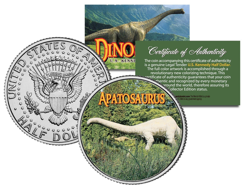 APATOSAURUS Dinosaur Collection JFK Kennedy Half Dollar Genuine U.S. Coin w/COA-1