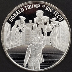 Donald Trump vs Big Tech, 45th President Trump, 1 Troy Oz .999 Fine Silver!-1