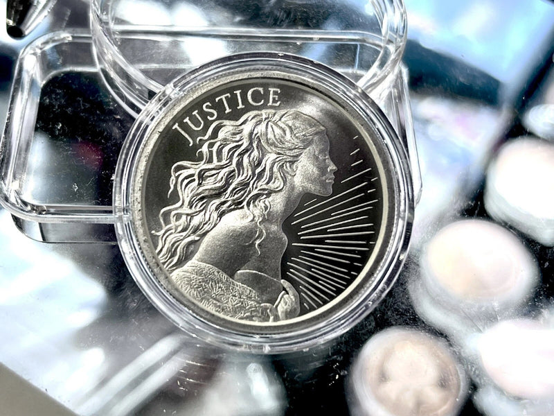 2023 X 1 oz .999 Fine JUSTICE Silver Round Silver Shield BU COIN IN CAPSULE FOB-2