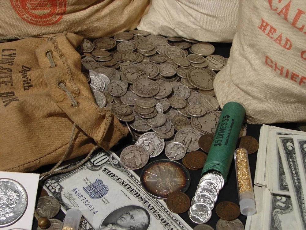 Venta de lotes de propiedad - Monedas antiguas de EE. UU. ✯ Oro / Plata / Divisas / Segunda Guerra Mundial ✯Más de 100 años de antigüedad