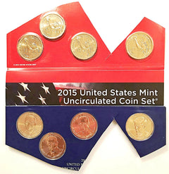 2015 P D Presidential $1 Coin Uncirculated Set 8 Golden BU Dollars US Mint Coins-1