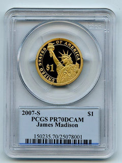 2007 S $1 James Madison Dollar PCGS PR70DCAM-1