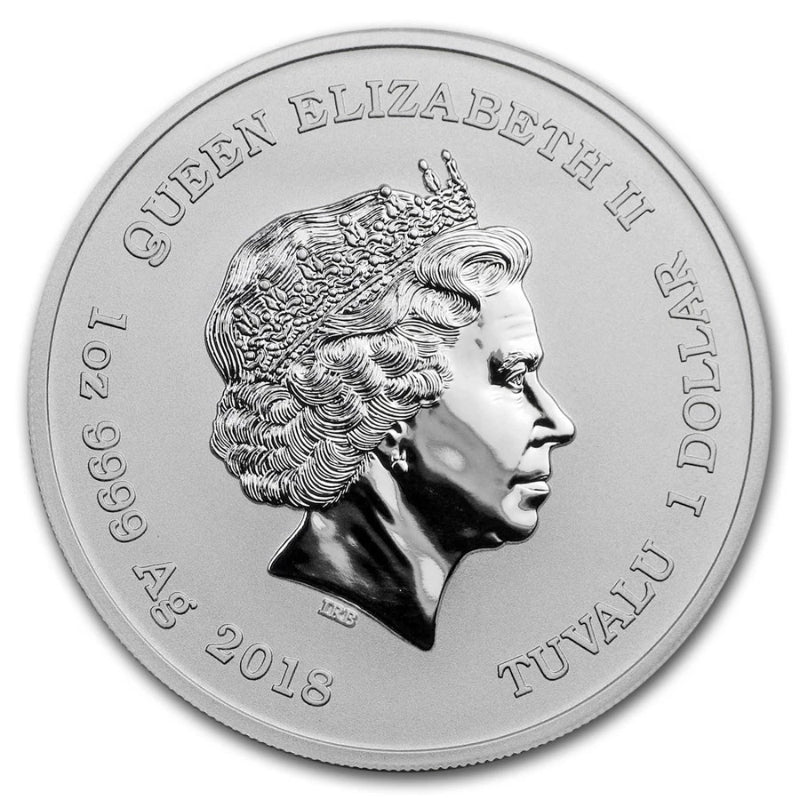 Moneda de plata Marvel Series BU de Tuvalu de 1 oz y 0,999 dólares de 2018-1
