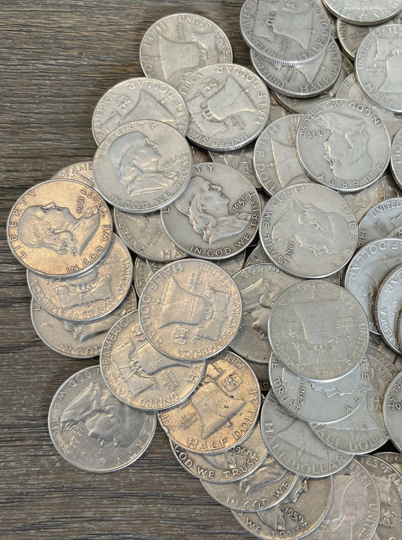 Medio dólar Franklin, 90 % plata, en circulación, elige cuántos ¡ENVÍO GRATIS!-1