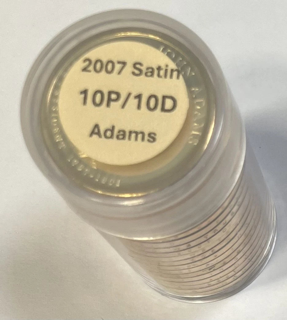 2007 Jefferson Presidential Dollar 20 Coin PD Mint Set Satin Roll (10P/10D)