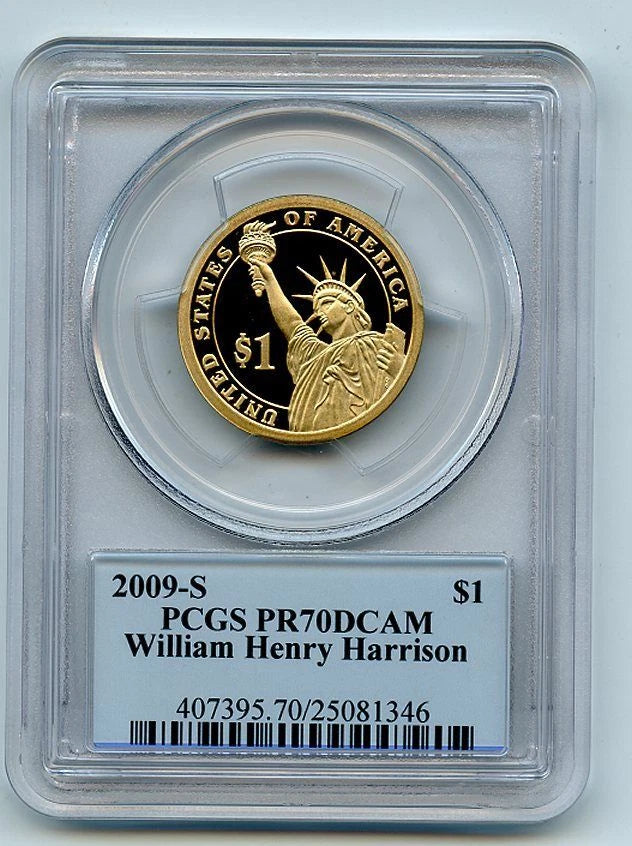 2009 S $1 William Henry Harrison Dollar PCGS PR70DCAM