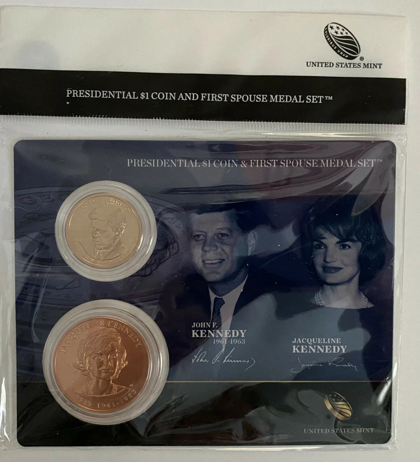 2015 Presidential John F. Kennedy $1 Coin And First Spouse Medal Set-1
