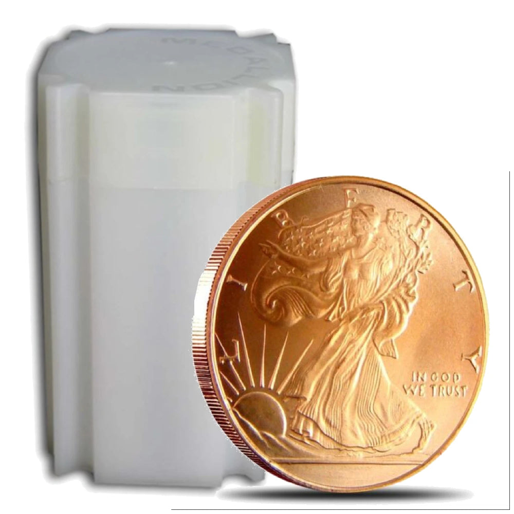 (20) WALKING LIBERTY - 1 OZ COPPER ROUND - BULLION - LOT-1