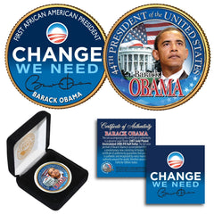 BARACK OBAMA 24K Gold Plated 2-Sided JFK Coin with Box (Lot of 3) SPECIAL PRICE-1