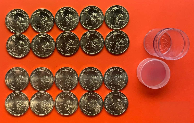 2010 Pierce Presidential Dollar 20 Coin P&D Satin Roll from Mint Sets (10P/10D)-1