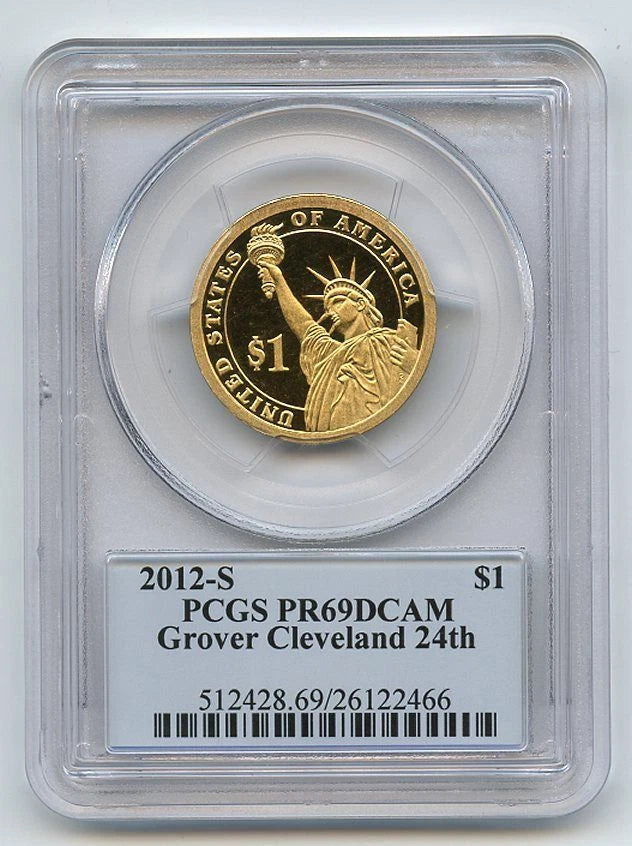 2012 S $1 Grover Cleveland 24 Dollar PCGS PR69DCAM-1