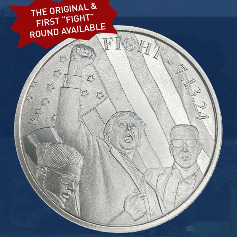 1 Oz .999 Fine Silver TRUMP " Trump fight, fight" Coin Limited Edition-1
