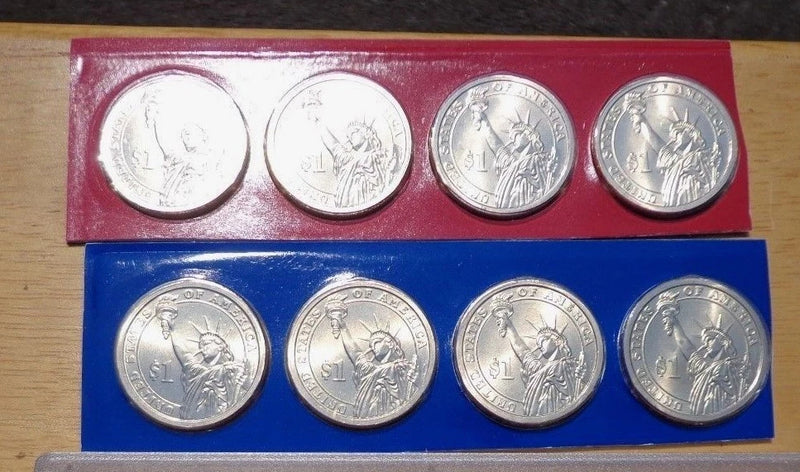 2008 P & D Presidential Dollar 8 Coin Lot Sealed Uncirculated Mint Set Cello-1