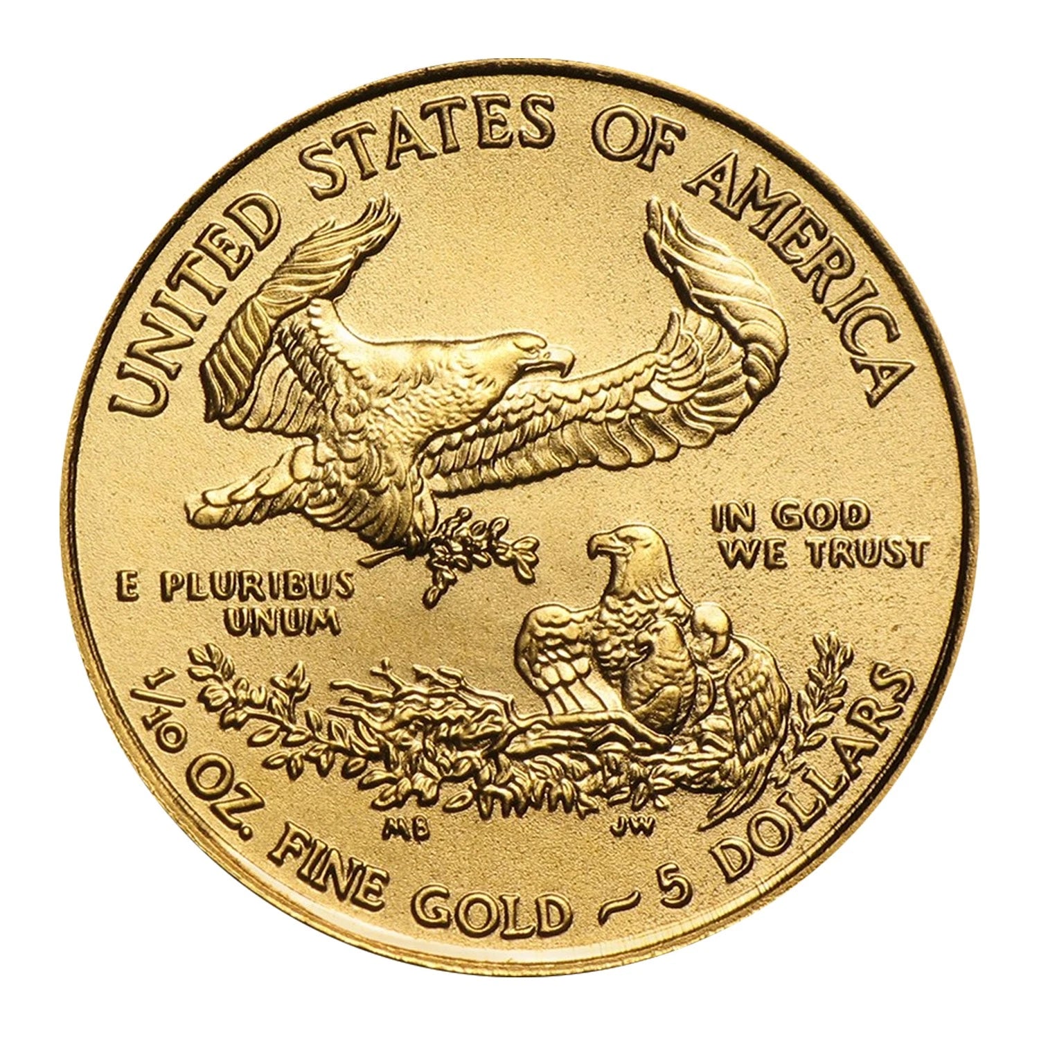 Moneda American Eagle de oro de 1/10 onza, $5 BU - Fecha aleatoria-1