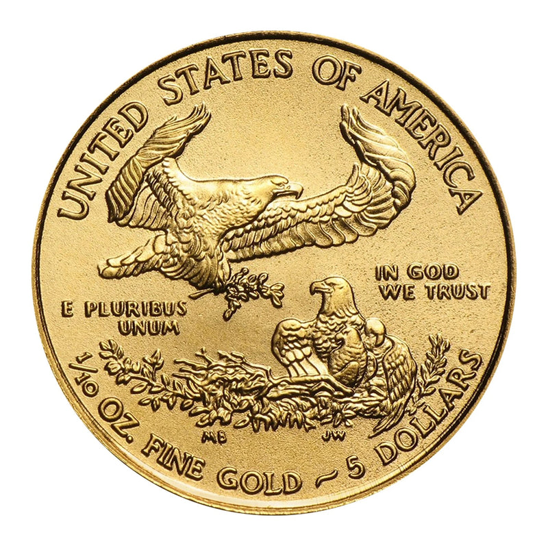 Moneda American Eagle de oro de 1/10 onza, $5 BU - Fecha aleatoria-1