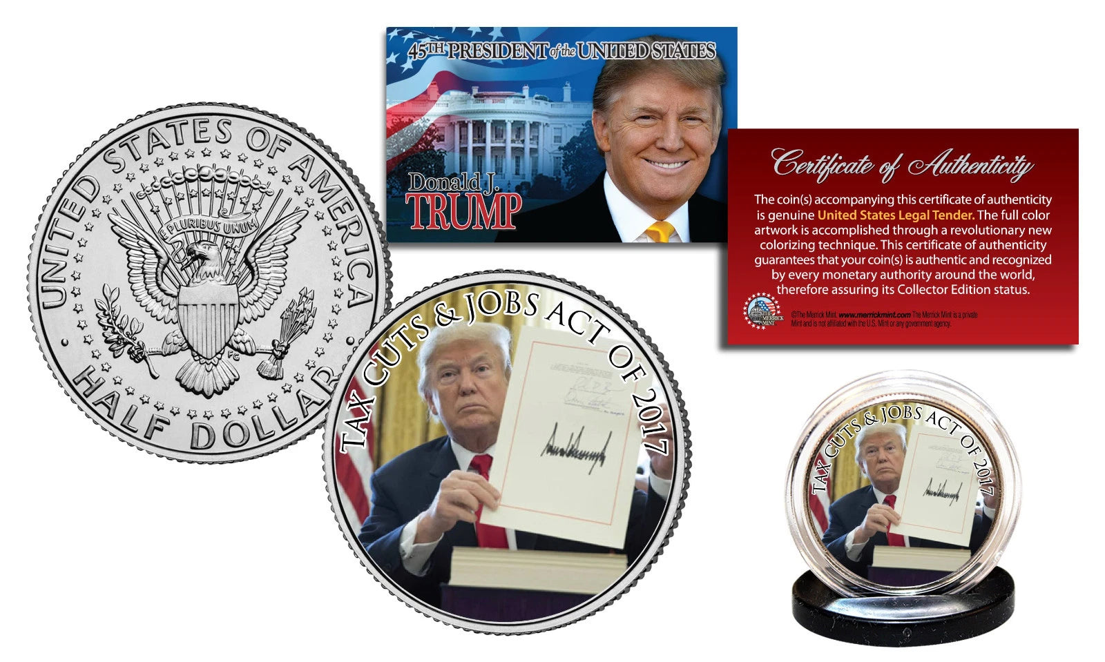 DONALD J. TRUMP 45th President Tax Cuts & Jobs Act of 2017 Official JFK US Coin-1
